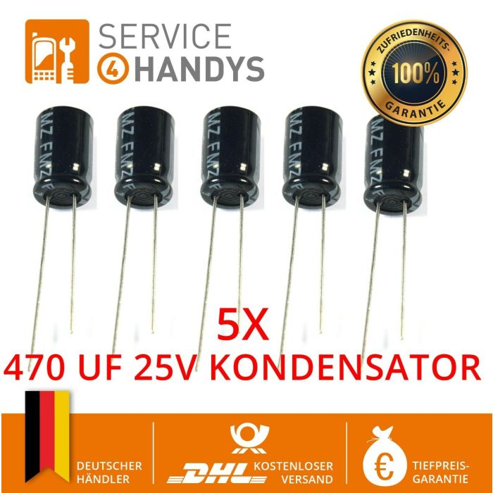 5 Stück 470UF 25V 17x10mm 105° Radial Elektrolyt Kondensatoren Capacitor