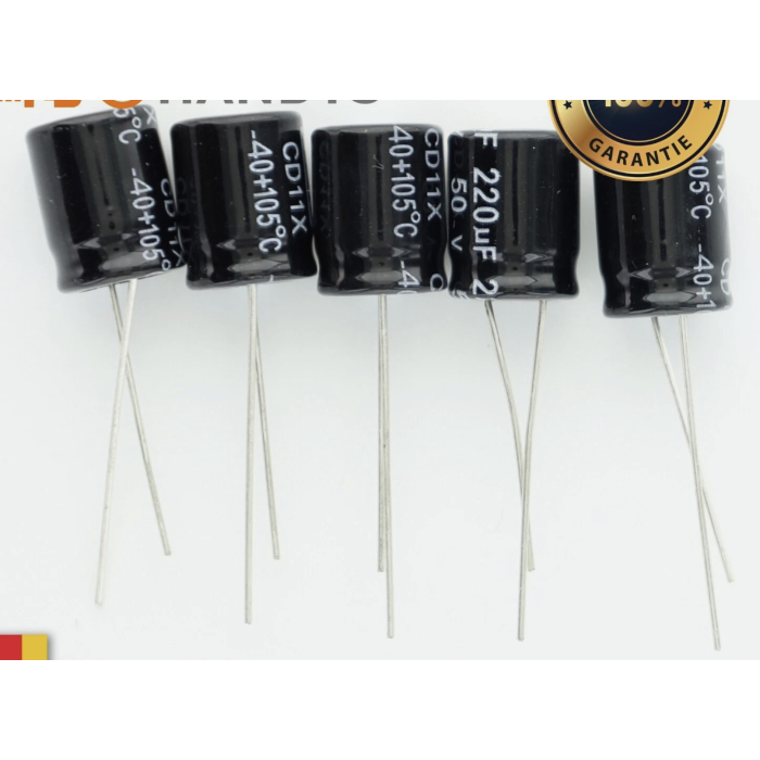 5 x 220UF 50V 10x13mm Radial Elektrolyt Kondensator Capacitor