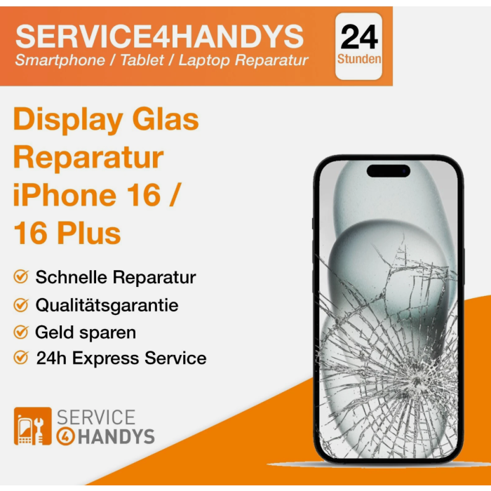 ✅ iPhone 16 / 16 Plus Displayglas Reparatur Display Glas Frontglas