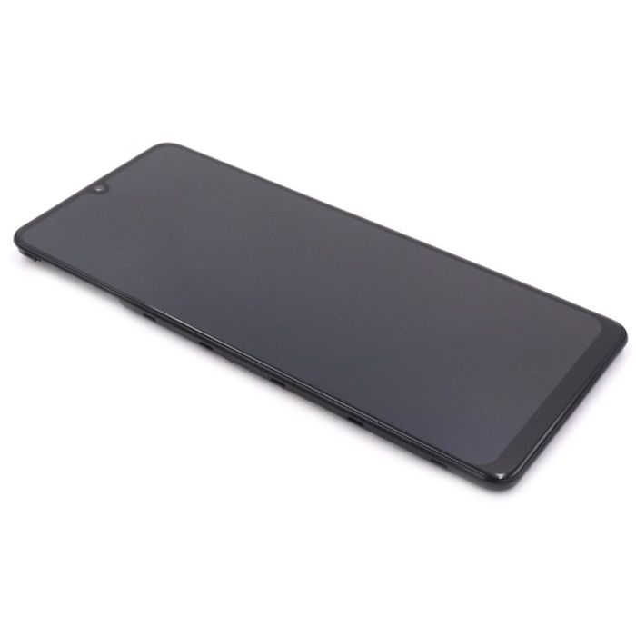 Display komplett mit Rahmen für Samsung Galaxy A31 (Original Service Pack) (Black)