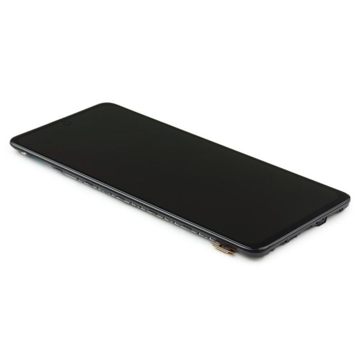 Display komplett mit Rahmen für Samsung Galaxy A51 (A515F) (Soft OLED) (Black Oled)
