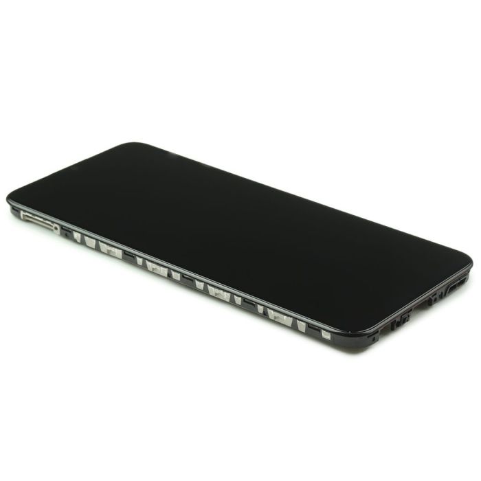 Display komplett mit Rahmen für Samsung Galaxy A03S (Non EU Version) (Original Service Pack) (Black)