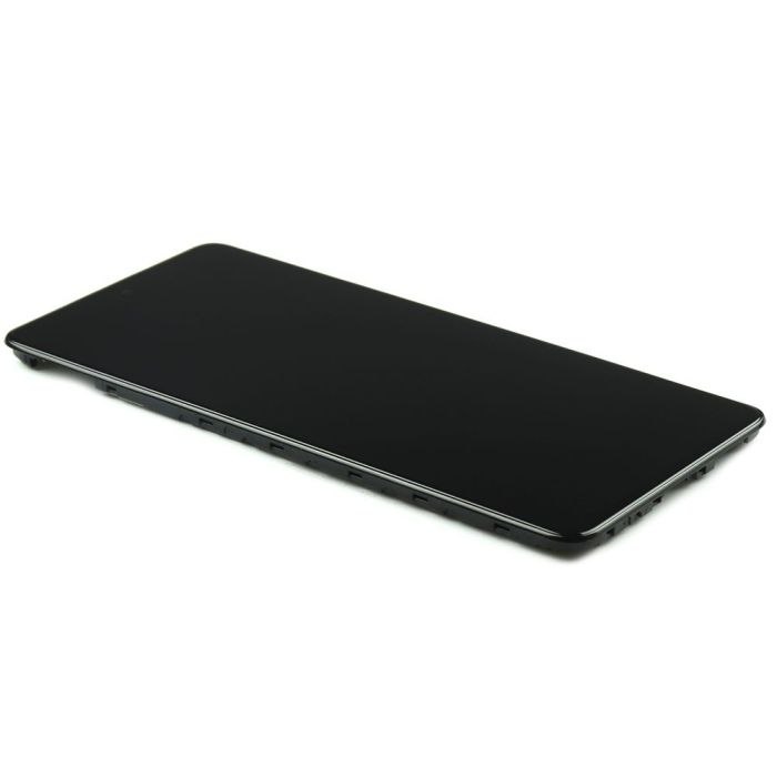 Display komplett mit Rahmen für Samsung Galaxy M52 5G (Original Service Pack) (Black)