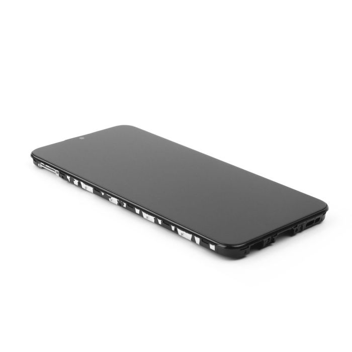 Display mit Rahmen für Samsung Galaxy A02S (Non EU) (Refurbished) (Black)