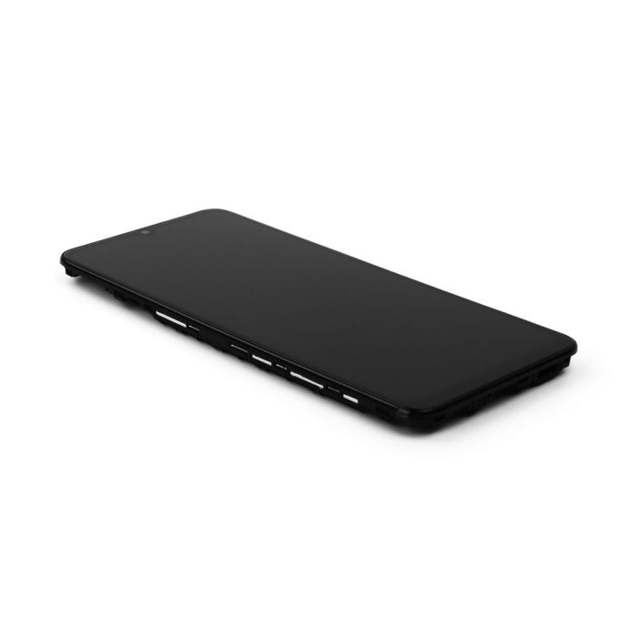 Display komplett mit Rahmen für Samsung Galaxy A12 (A125F) (Refurbished) (Black)