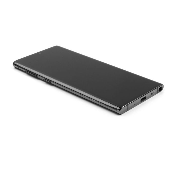 Display komplett mit Rahmen für Samsung Galaxy Note 10 (Soft OLED) (Aura Black)
