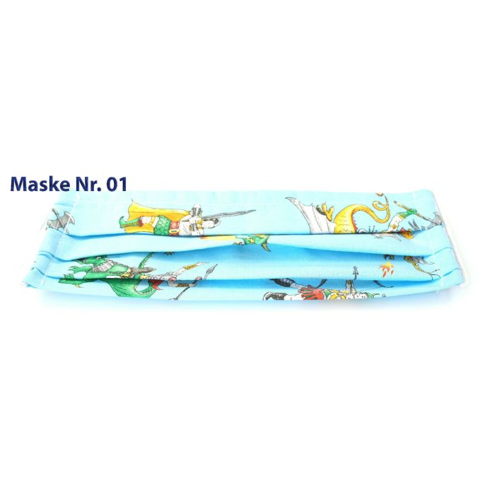 Gesichtsmaske 100% Baumwolle, Behelfsmaske, mit Gummi, Erwachsene, Stoff wählbar
