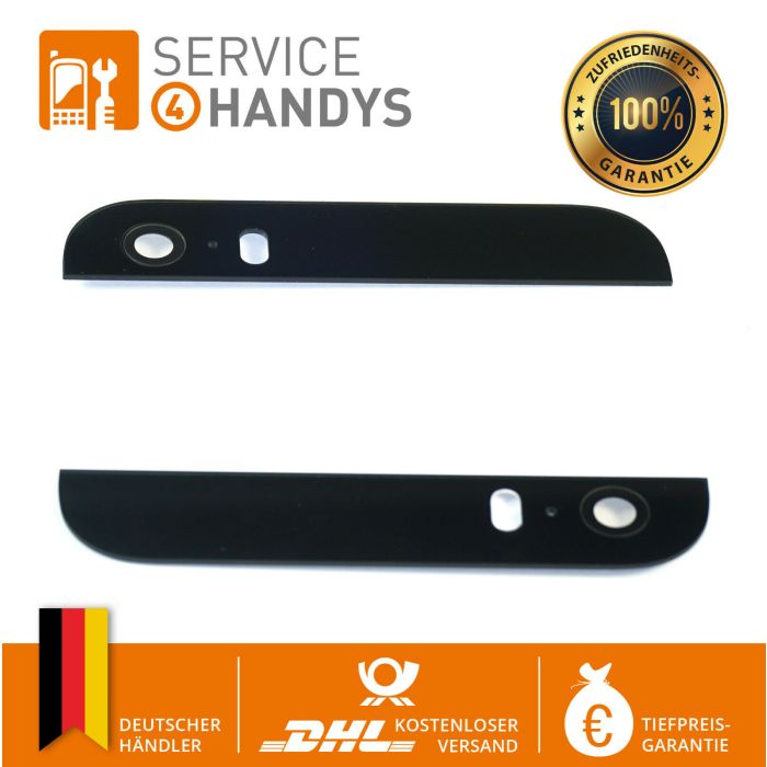 iPhone 5s / SE Backcover Kamera Camera Glas oben unten mit Linse Lens Schwarz