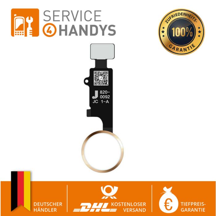 JC V6 Ersatz Home Button Ohne Bluetooth Für iPhone 7 / 7+ / 8 / 8+ Weiß Gold