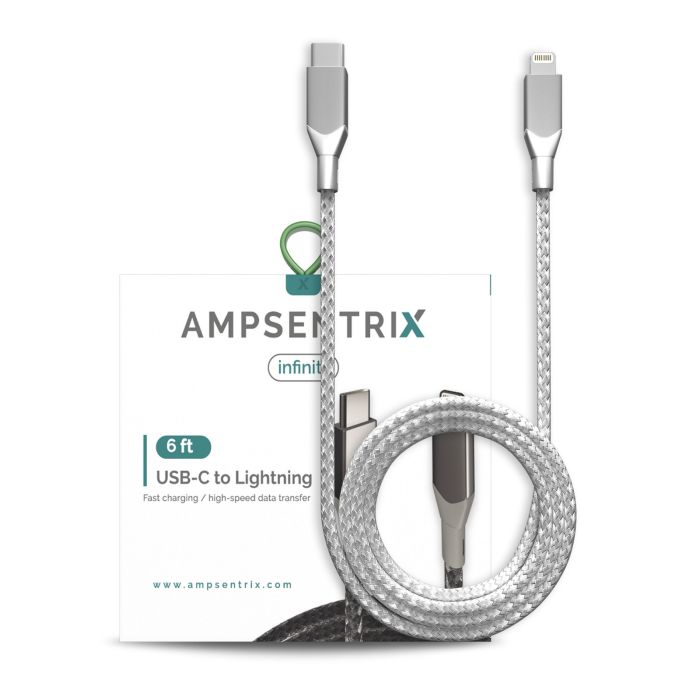 6 ft Non-MFI USB Type C To Lightning Kabel (AmpSentrix) (Infinity) (Silber)