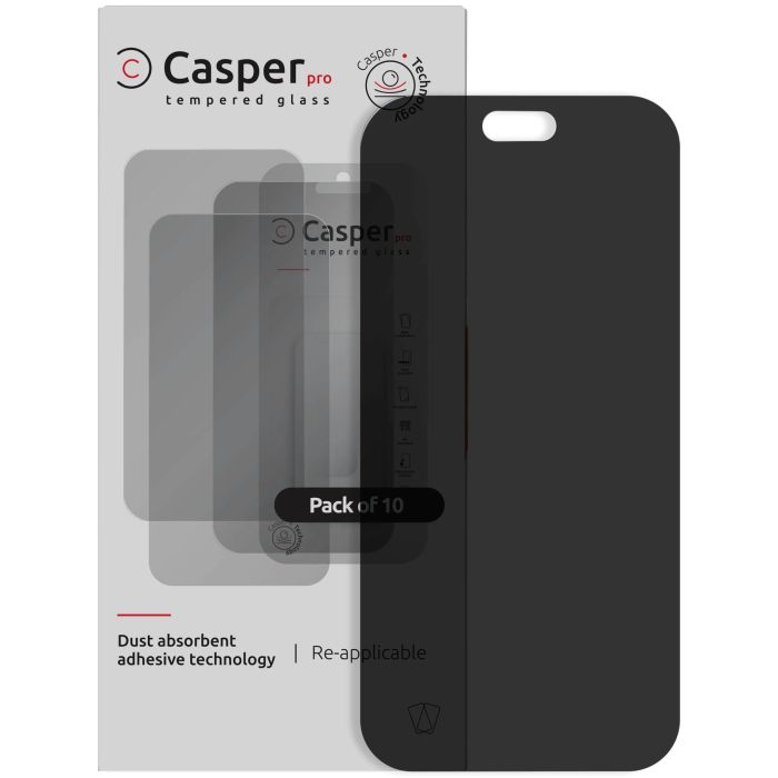 Casper Pro Displayschutzglas für iPhone 18 Pro (10er Pack) (Privacy)