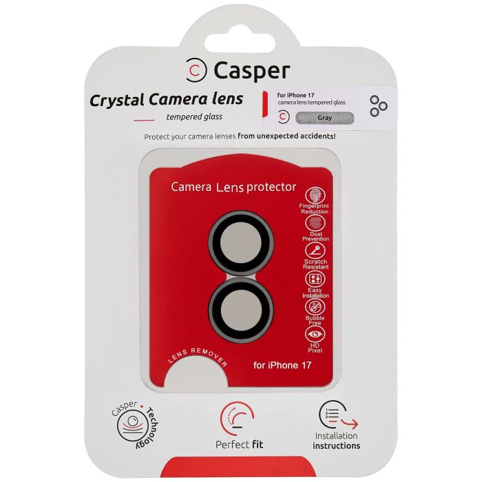 Casper Kameraschutz für iPhone 17 (Grau) (Transparent)