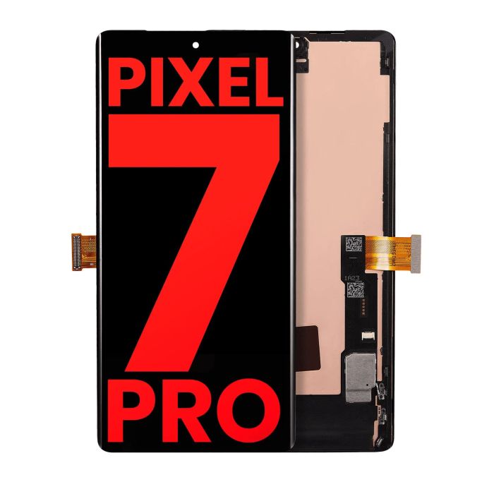OLED Display mit Rahmen (ohne Fingerabdruck Sensor) für Pixel 7 Pro (All Colors)