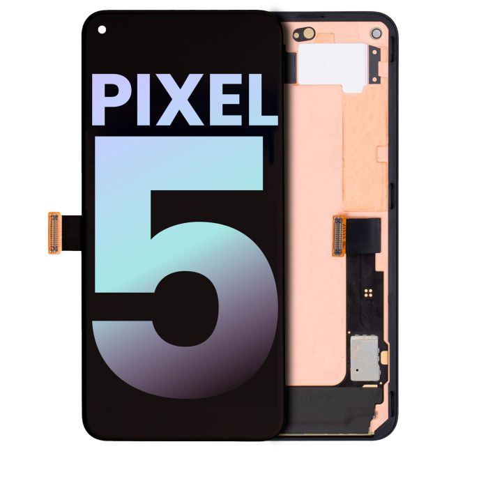OLED Display Einheit mit Rahmen für Google Pixel 5 (Original) (Just Black)