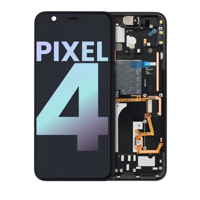 OLED Display mit Rahmen für Pixel 4 (Original) (Oh So Orange Power-Taste)