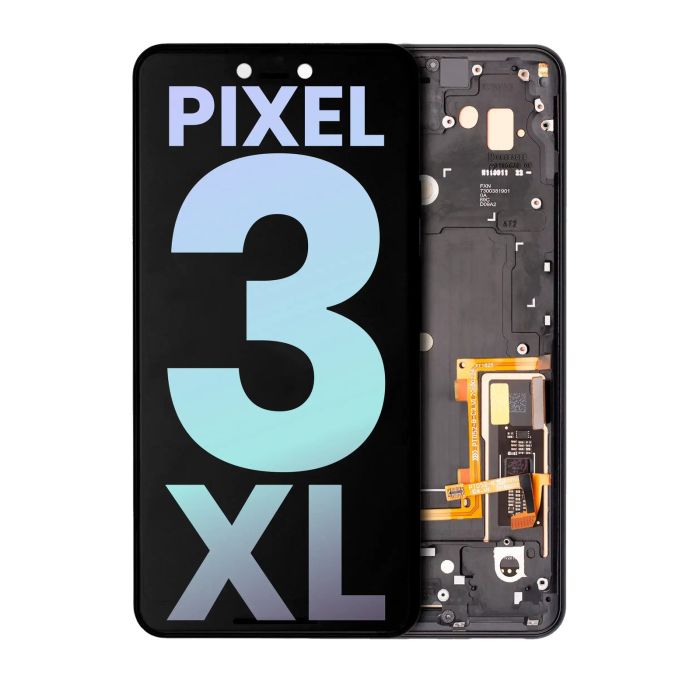 OLED Display Einheit mit Rahmen für Google Pixel 3 XL (Original) (Just Black)