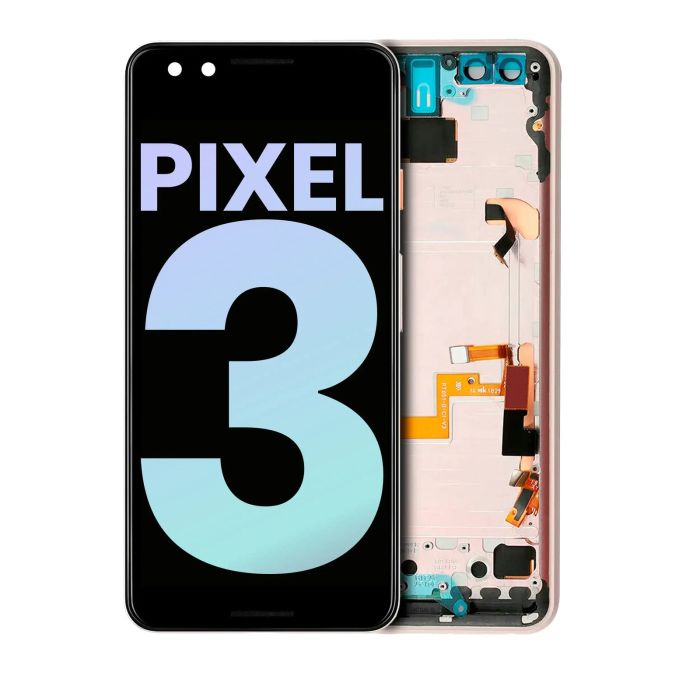 OLED Display Einheit mit Rahmen für Google Pixel 3 (Original) (Pink)