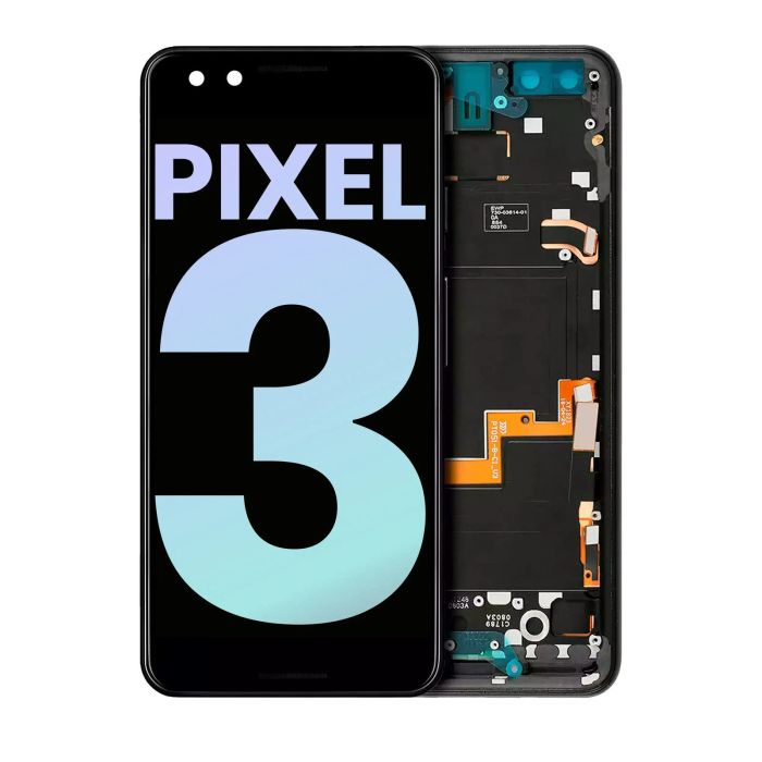 OLED Display Einheit mit Rahmen für Google Pixel 3 (Original) (Just Black)