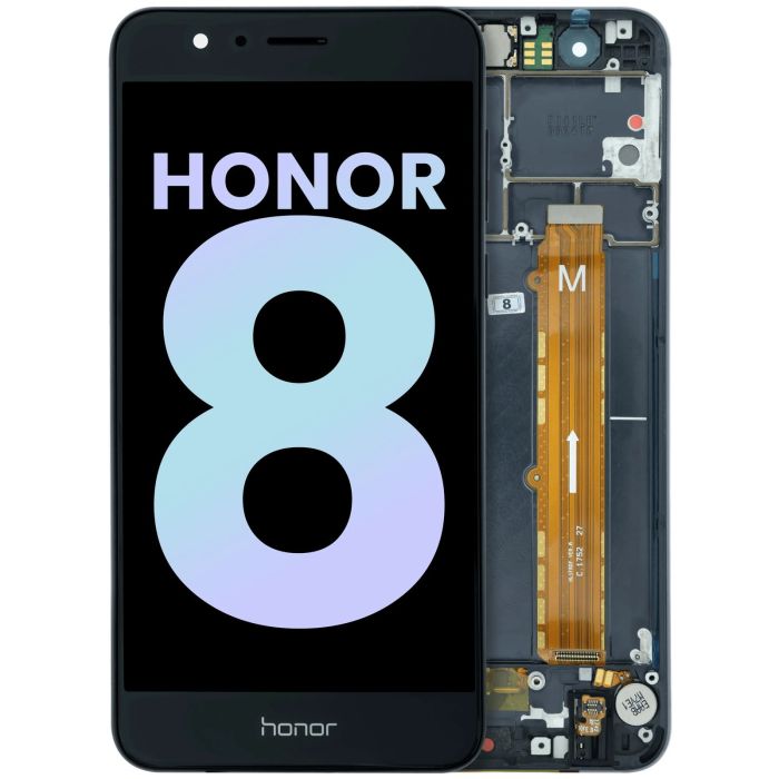 LCD Display Einheit mit Rahmen für Honor 8 (2016) (Original) (Schwarz)