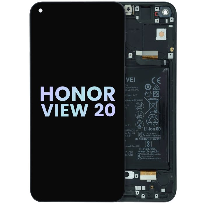 LCD Display mit Rahmen für Honor View 20 (2018) (Service Pack) (Midnight Black)