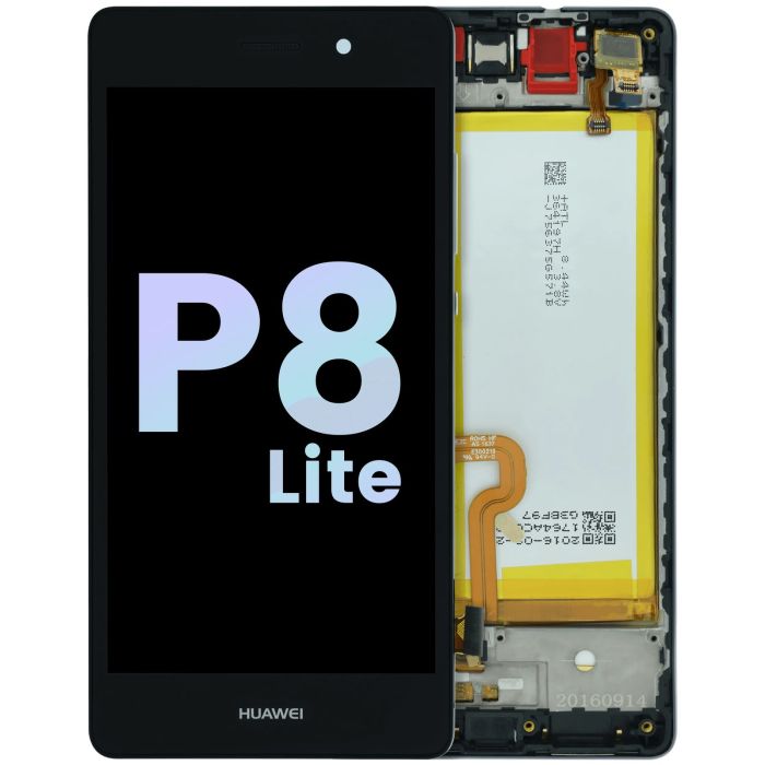 LCD Display mit Rahmen für Huawei P8 Lite ALE-L21 (2015) (Huawei Genuine)
