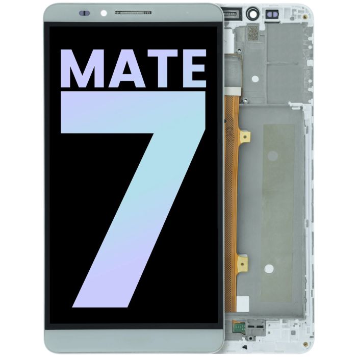 LCD Display Einheit mit Rahmen für Huawei Mate 7 (2014) (Original) (Weiß)