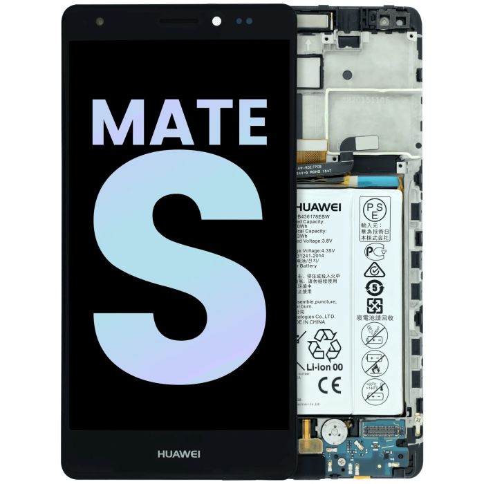 OLED Display mit Rahmen für Huawei Mate S CRR-L09 (Huawei Genuine) (Schwarz)