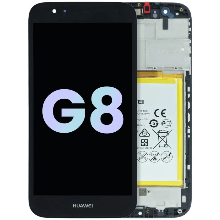LCD Display Einheit mit Rahmen für Huawei G8 RIO-L01 (Huawei Genuine) (Schwarz)
