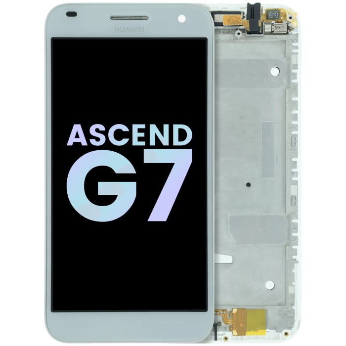 LCD Display mit Rahmen für Huawei Ascend G7 G7-L01 (Huawei Genuine) (Weiß)
