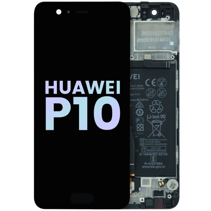 LCD Display Einheit mit Rahmen für Huawei P10 (Original) (Schwarz)