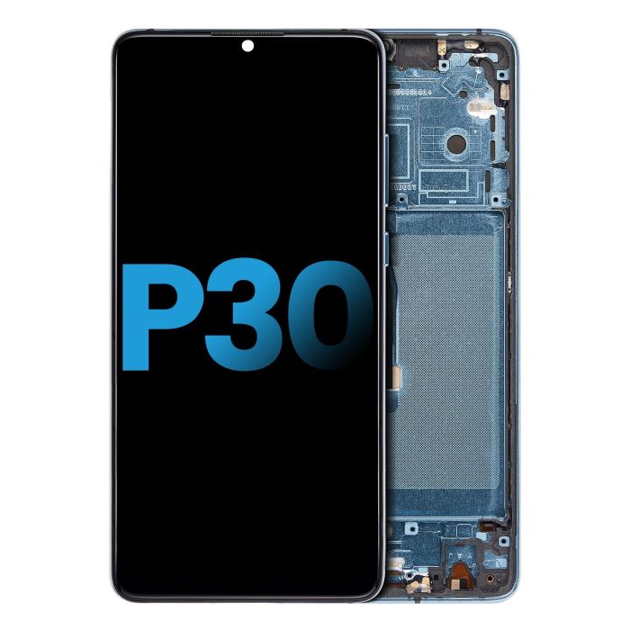 LCD Display Einheit mit Rahmen für Huawei P30 (Aftermarket Incell) (Aurora)