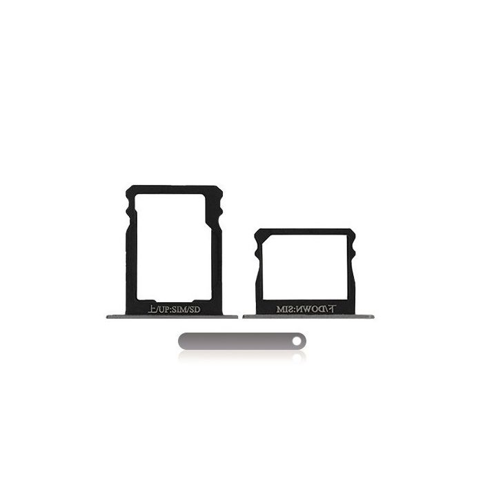 Sim Karte + SD Karte Schacht für Huawei P8 (Titanium Grey)