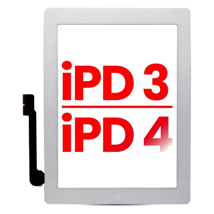 Digitizer für iPad 3/ iPad 4 (Home-Taste vormontiert für iPad 4) (Weiß)