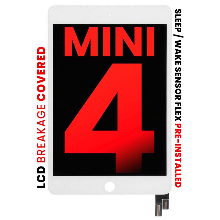 LCD Display Einheit mit Digitizer für iPad Mini 4 (Aftermarket Pro XO7) (Weiß)