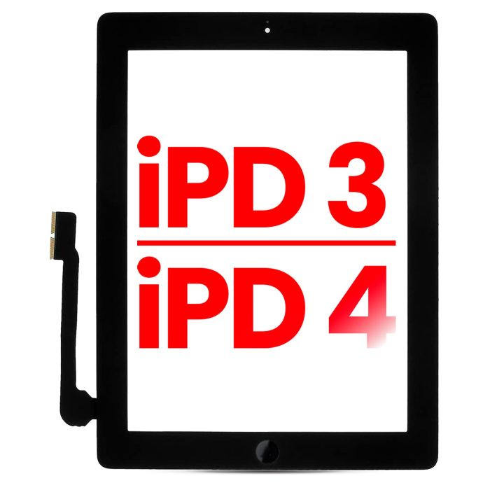 Digitizer für iPad 3/ iPad 4 (Home-Taste vormontiert für iPad 4) (Schwarz)