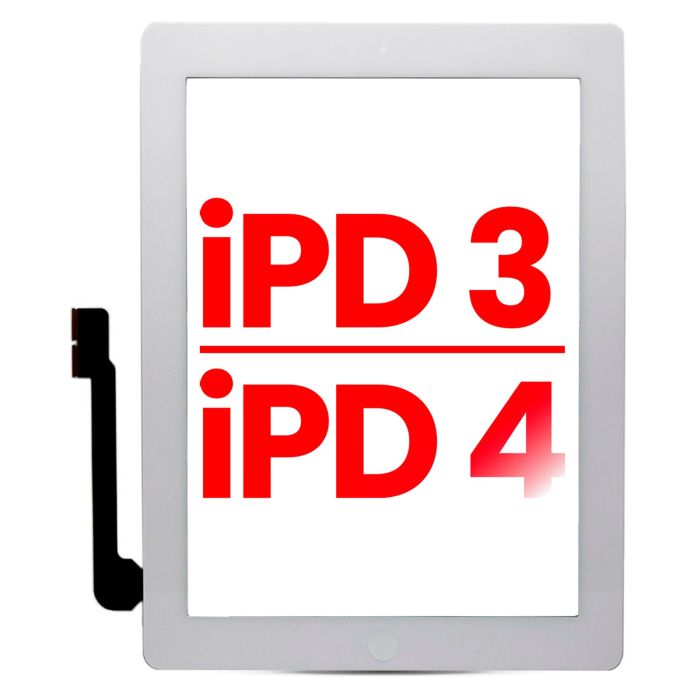 Digitizer für iPad 3/ iPad 4 (Home-Taste vormontiert für iPad 3) (Weiß)