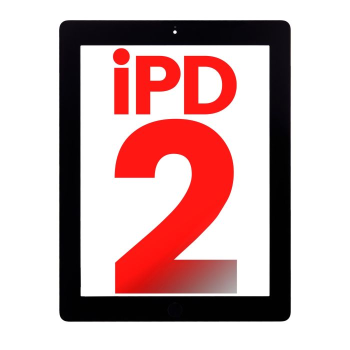 Digitizer für iPad 2 (Home-Taste vormontiert) (Aftermarket Plus) (Schwarz)