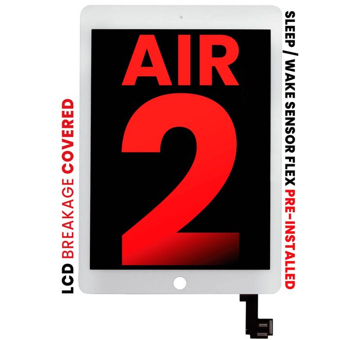 LCD Display Einheit mit Digitizer für iPad Air 2 (Aftermarket Pro XO7) (Weiß)
