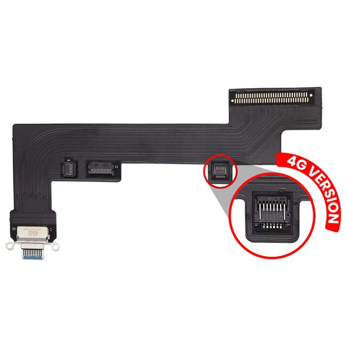 Ladebuchse Flexkabel für iPad Air 5 (Cellular) (Aftermarket Plus) (Blau)
