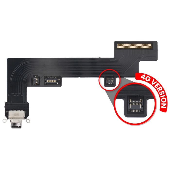 Ladebuchse Flexkabel für iPad Air 4/ iPad Air 5 (Cellular) (Premium) (Schwarz)
