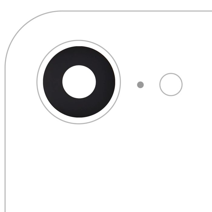 Rückkamera-Linse (nur Glas) mit Kleber für iPhone 16e/ 17e (Echt-Saphir)
