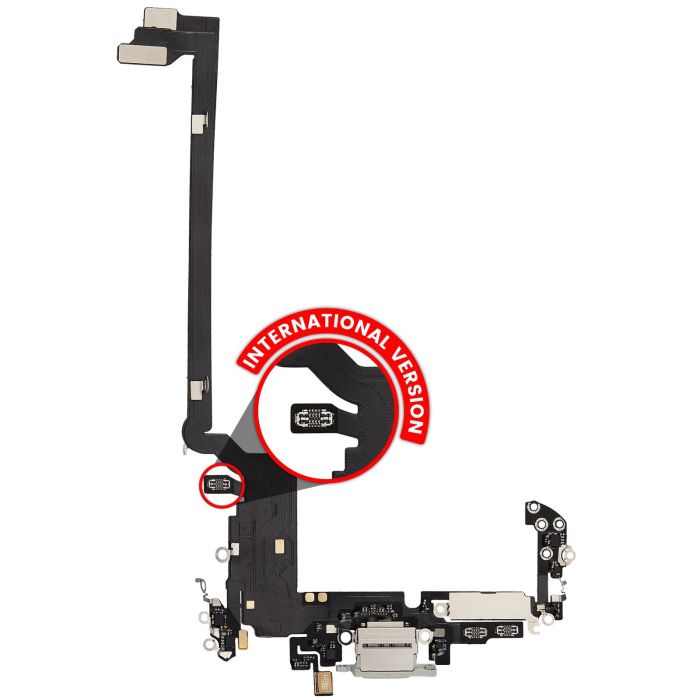 Ladebuchse Flexkabel für iPhone 17 Pro Max (Aftermarket Plus) (Silber)