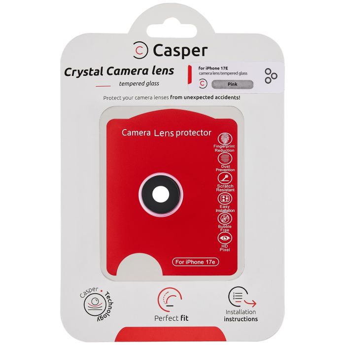 Casper Kameraschutz für iPhone 17e (Pink) (Transparent)
