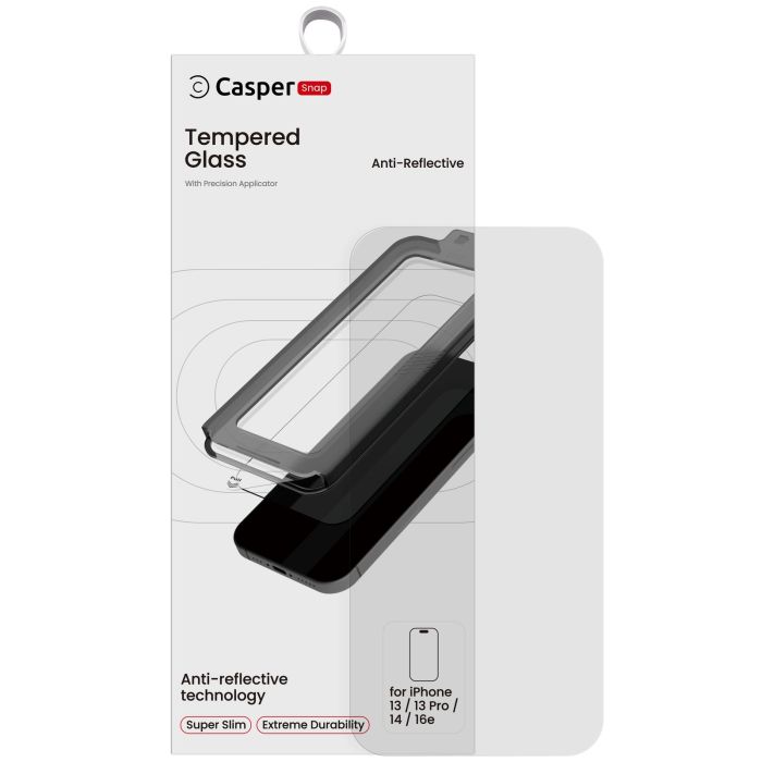 Casper Snap Displayschutzglas für iPhone 13/ 13 Pro/ 14/ 16e (Retail-Verpackung)