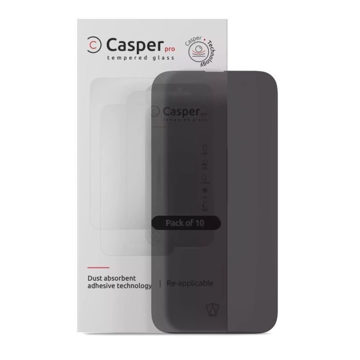 Casper Pro Displayschutzglas für iPhone 16 Pro Max (10er Pack) (Privacy)