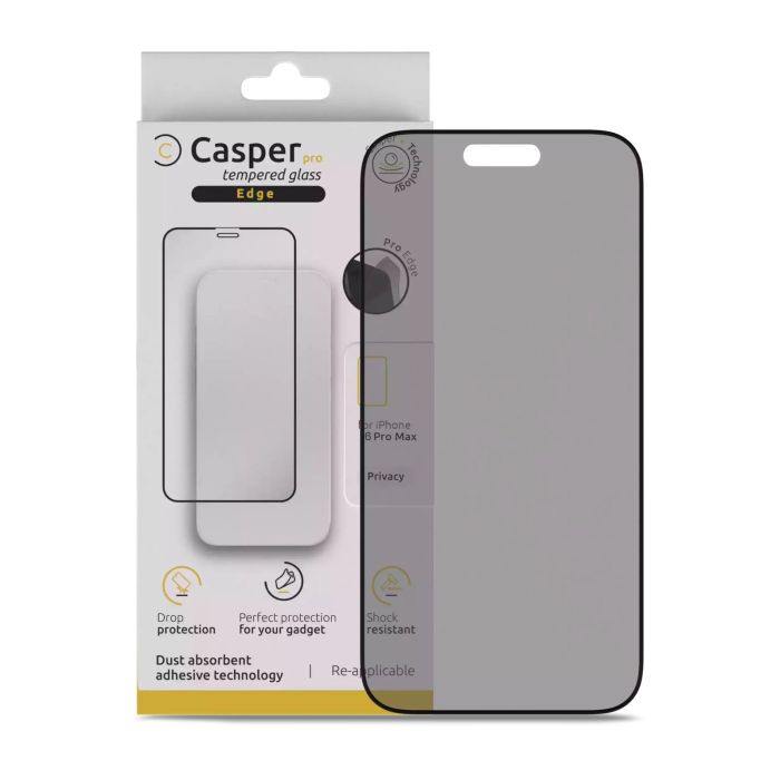 Casper Pro Rand Displayschutzglas für iPhone 16 Pro Max (Privacy)