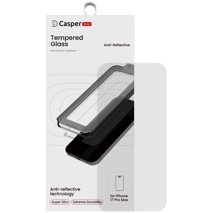 Casper Snap Displayschutzglas für iPhone 17 Pro Max (AR Clear)