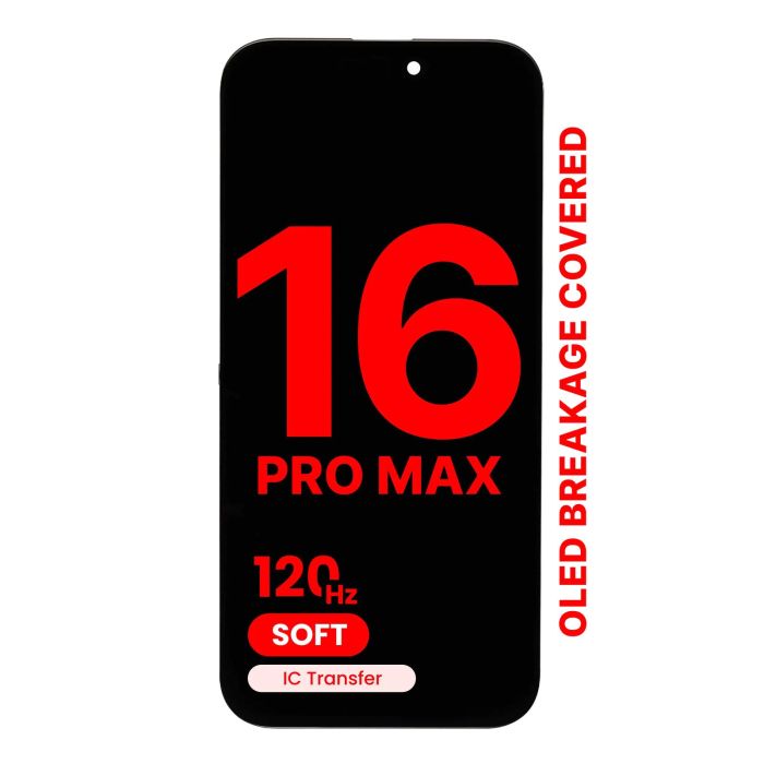 OLED Display Einheit für iPhone 16 Pro Max (Aftermarket Pro XO7 Soft) (120HZ)