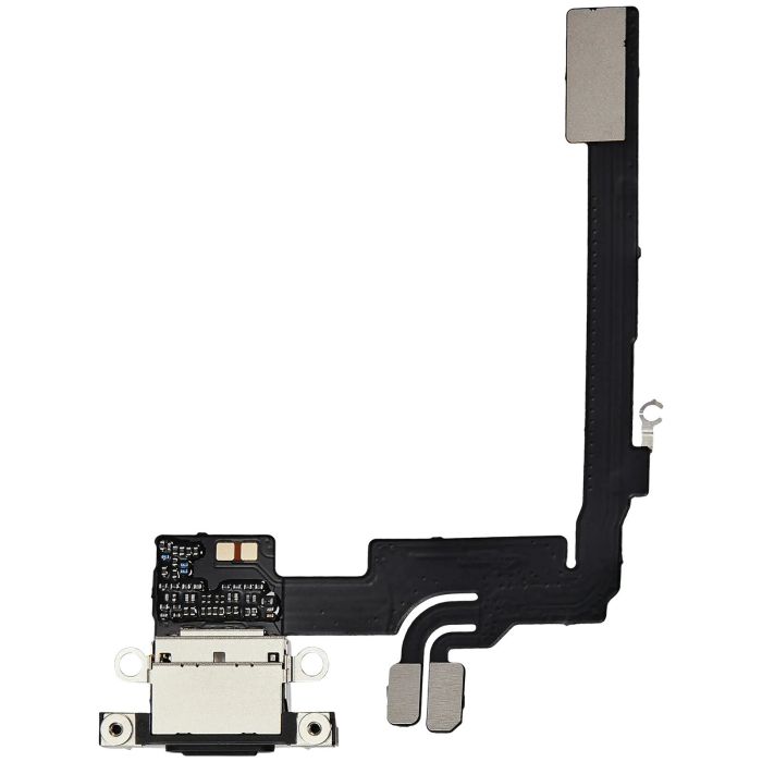 Ladebuchse Flexkabel für iPhone 16 Pro (Aftermarket Plus) (Titan Schwarz)