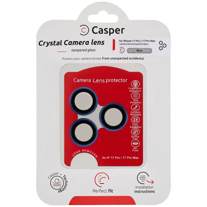 Casper Kameraschutz für iPhone 17 Pro/ 17 Pro Max (Blau) (Transparent)